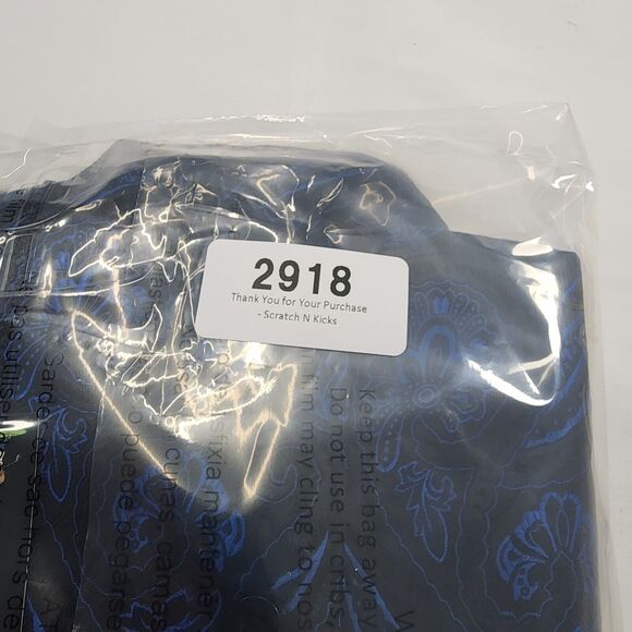 Barry.Wang Men's Black &Blue Paisley Flower Shirt Size S - Picture 11 of 11